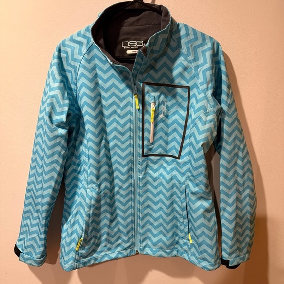 Blue chevron women’s softshell Jacket - Picture 1 of 8